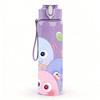 1PC Cute Round Monster Cartoon Print 750ml Color Plastic Sports Water Bottle Leakproof Flip Straw Lid Suitable for Sports Office Home Use