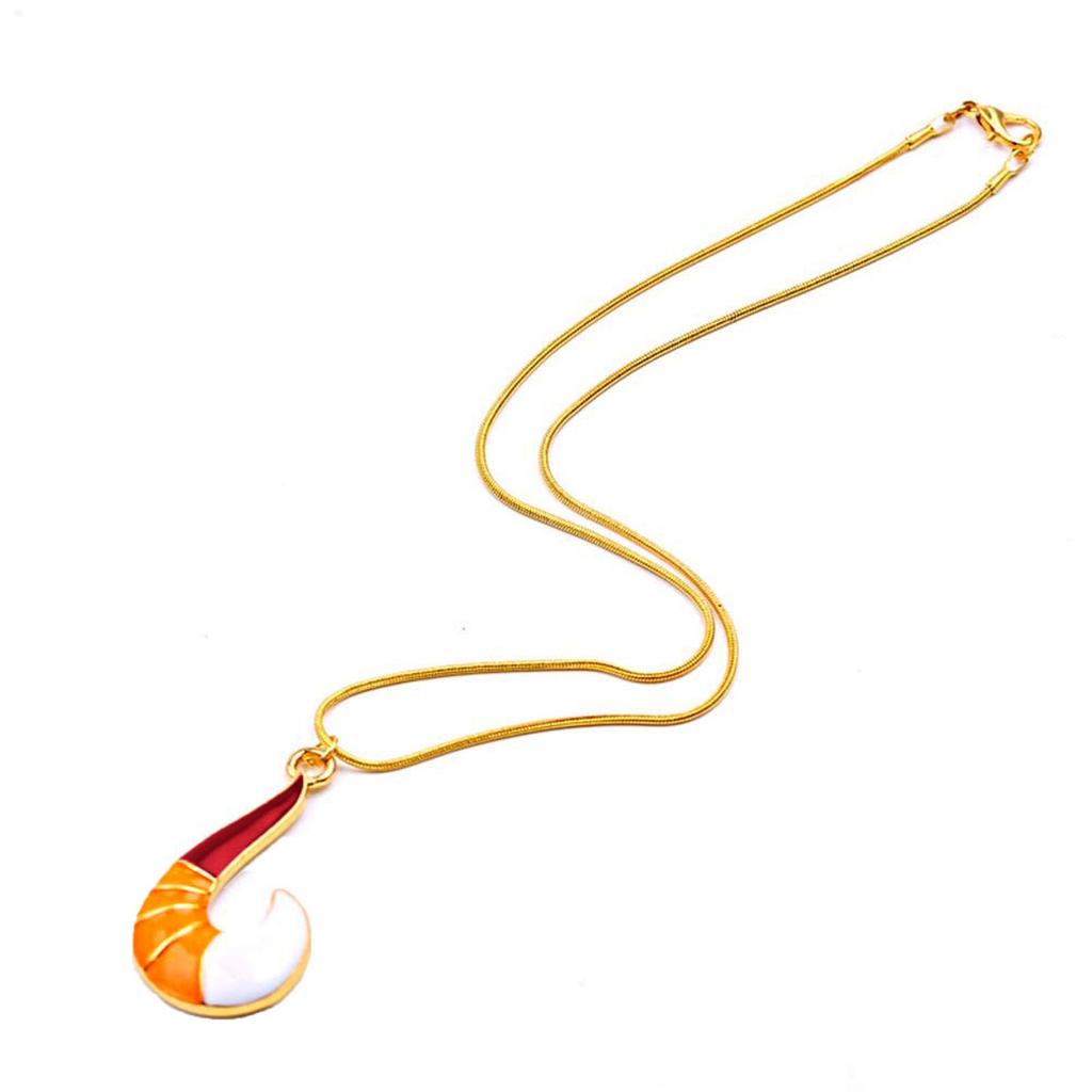 Gold Necklace Fish Hook Cute Shape Cat Tail With Bell Pendant Lady Necklaces
