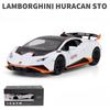 Alloy 1/24 Lambo Huracan STO Sport Car Model Diecast Toys Vehicles Sound and Light Voiture Miniature Collective Home Decoration