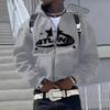 Bluzy Rozpinane Kardigany z Kapturem Ciepło Bluzy Estetyka Litery Trend Codzienne Hip Hop Y2k Nowe Bluzy Odzież Męska