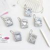 Ins Style Korean Silver Mini 1 Inch Id Photo Album Pendant Keychain Storage Display Pendant Storage Card Book Photo Card Bag
