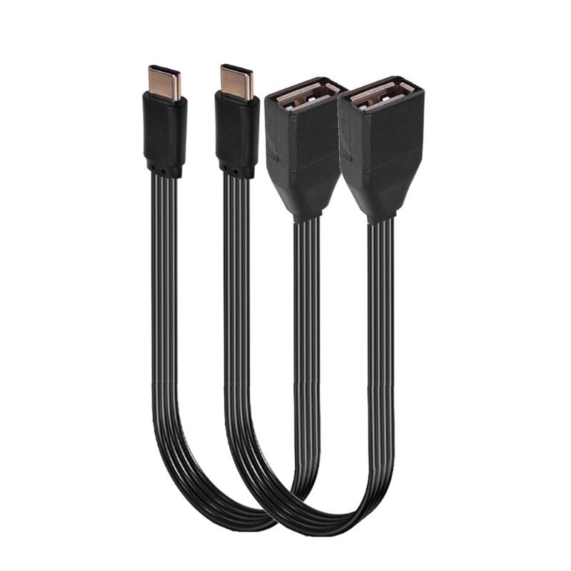 Flat Silicone OTG Data Cable Type C To USB 2.0 Adapter Cord For Connecting U Disk Card Reader Mouse Keyboards