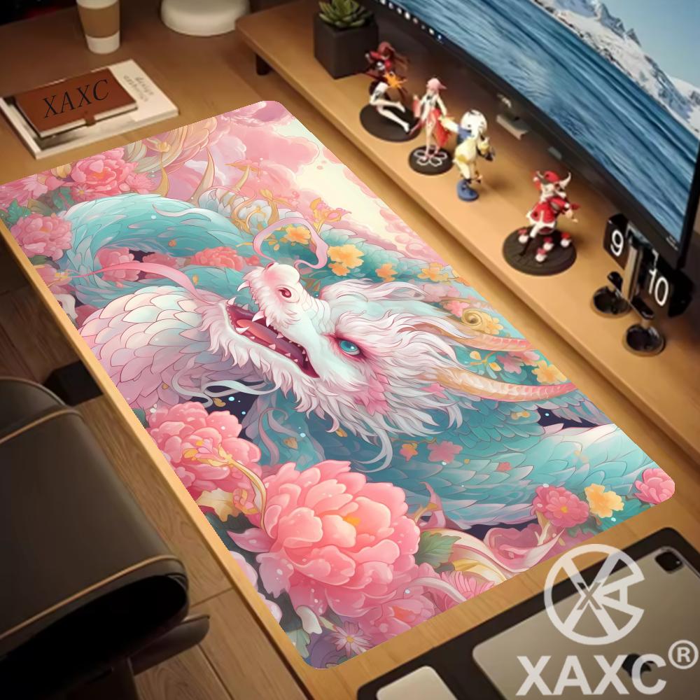 Mouse Pad Gamer Pink Dragon Xl Custom Large Mousepad Xxl Office Natural Rubber Computer Mice Pad Table Mat Mouse Pad Xaxc