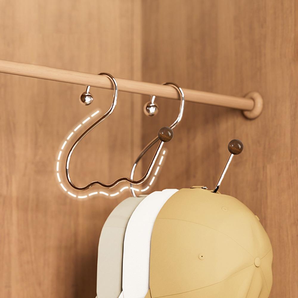 2Pcs Closet Rod Hooks Circle Ring Hat Hanger Scarf Towel Tie Storage Holder  Dresser