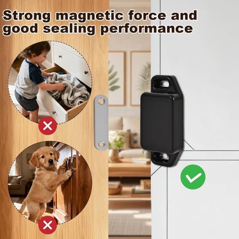 8Pcs Magnetic Door Catches Latches Cabinet Wardrobe Door Closer Furniture Door Lock Buckles For Cabinet Drawer Sliding Door