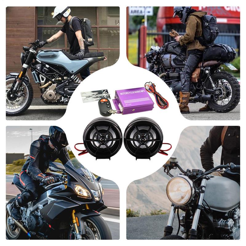 Motorcycle Bl Uetooth Speaker Waterproof FM Radio Speaker Riding Accessories Motorcycle Audio System Music Player 3 Modes
