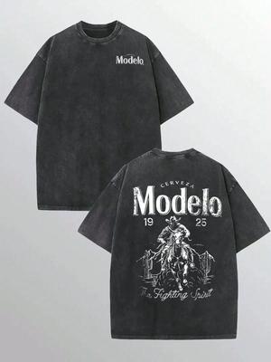 Modelo Cerveza 1925 Anniversary Vintage Graphic Print Cotton T Shirts for Men 2025 Summer Streetwear Short Sleeve Tees Casual