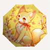 1pc Fox & Flower Pattern Beautiful Looking Automatic Folding Fashion Umbrella, 3 Folding, 8 Pole Frame Design, Durable and Suitable for Travel and Dai