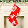 Snowflake Crafted Beautifully Christmas Stockings Made From Soft Plush Material Red Gray