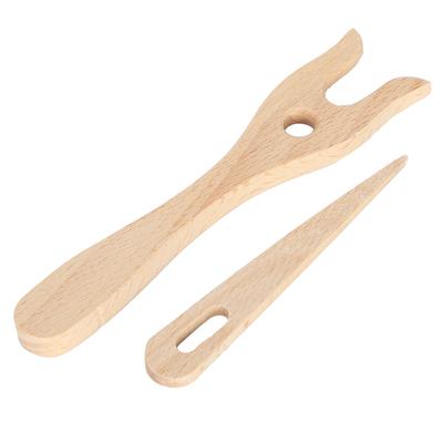 Forchetta per Maglia in Legno, Ago con Occhiello Grande per Tessitura, Bracciale, Collana, Strumento per Tessitura in Legno Fai da Te