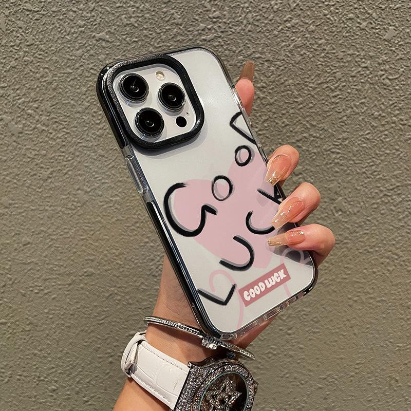 Foreign Trade Explosion Transparent Mobile Phone Case Iphone13 English Love Mobile Phone Case Apple 17pm Anti-drop Heat Dissipation Soft Case