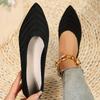 Fashion Pointed Toe Flat Shoes Women Solid Color Knitted Slip On Shoes Casual Breathable Ballet Flats Women Loafers Comfort Ladies Shoes