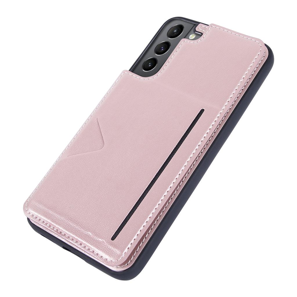 HANMAN Mika Series For Samsung Galaxy S23 PU Leather Coated TPU Protective Case Magnetic Card Slots Design Cell Phone Shell Cover