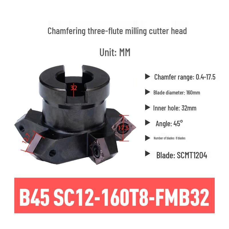 45° Dual-Sided V-Type Chamfer Milling Cutter Head