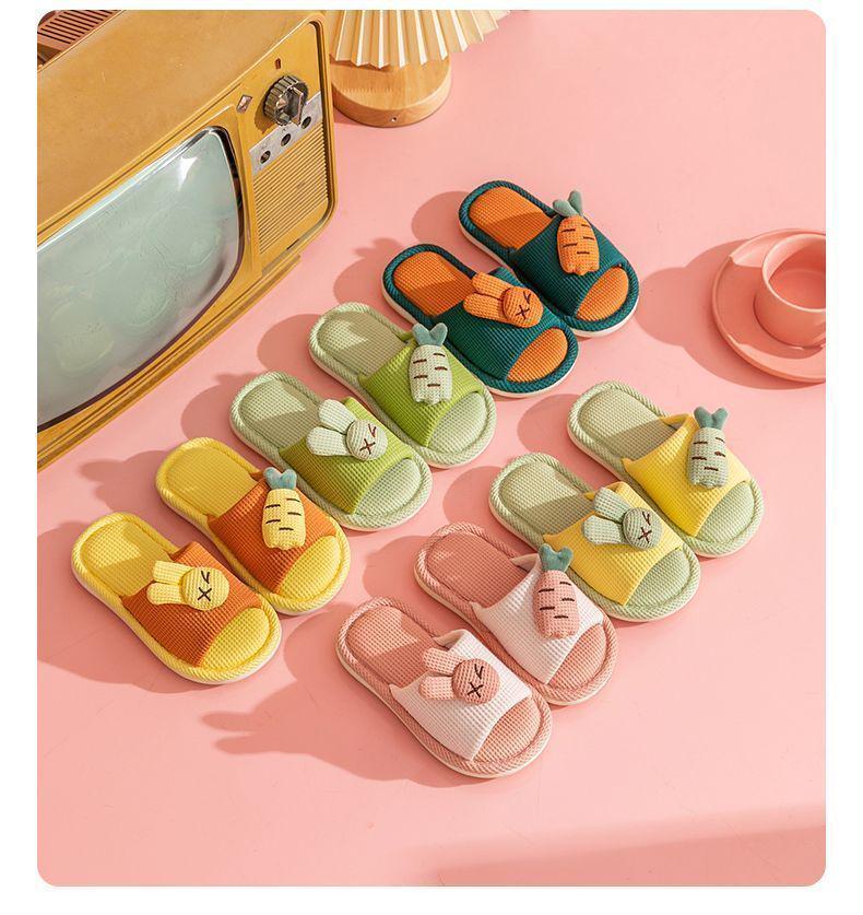 Children's Non-Slip Indoor Cotton Linen Slippers for Little Boys & Girls - Spring/Autumn, Medium/Large Sizes