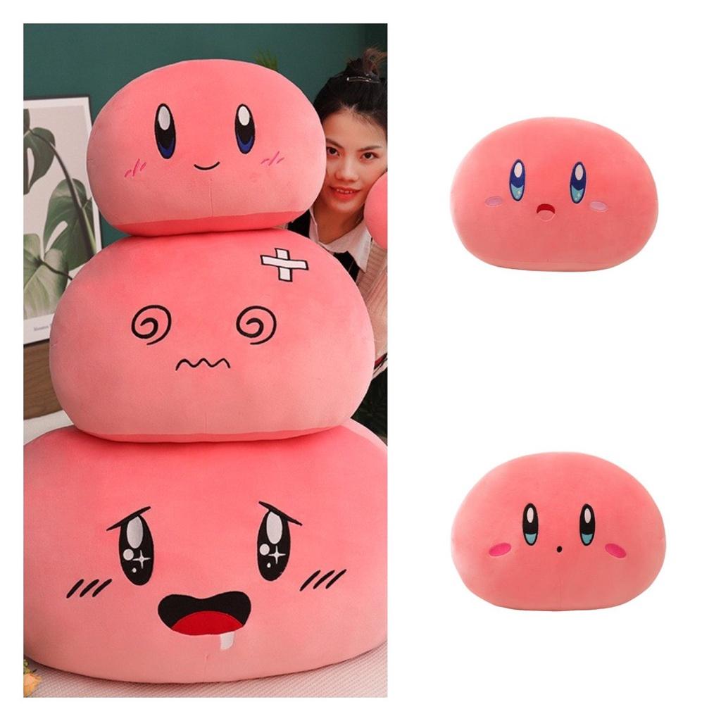 Cute Kirby Sleeping Pillow Plush Toy For Sofa Decor And Comfortable Rest Large Size Expression Dumpling Doll Perfect Gift For Girls