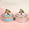 Hand Painted Enameled Light blue Shoe Trinket Box Decorative with Hinged Home Decoration storeage box for jewelry birthday gift