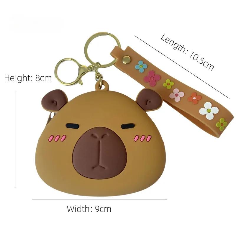1-20PCS Creative Capybara Coin Purse Keychain Cute Water Dolphin Key Bag Student Card Bag Pendant Children's Gift Pendant