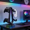 Multi Functional Gaming Organiser Rack with LED Effects Charging Dock and Secure Storage for Controllers and Headsets
