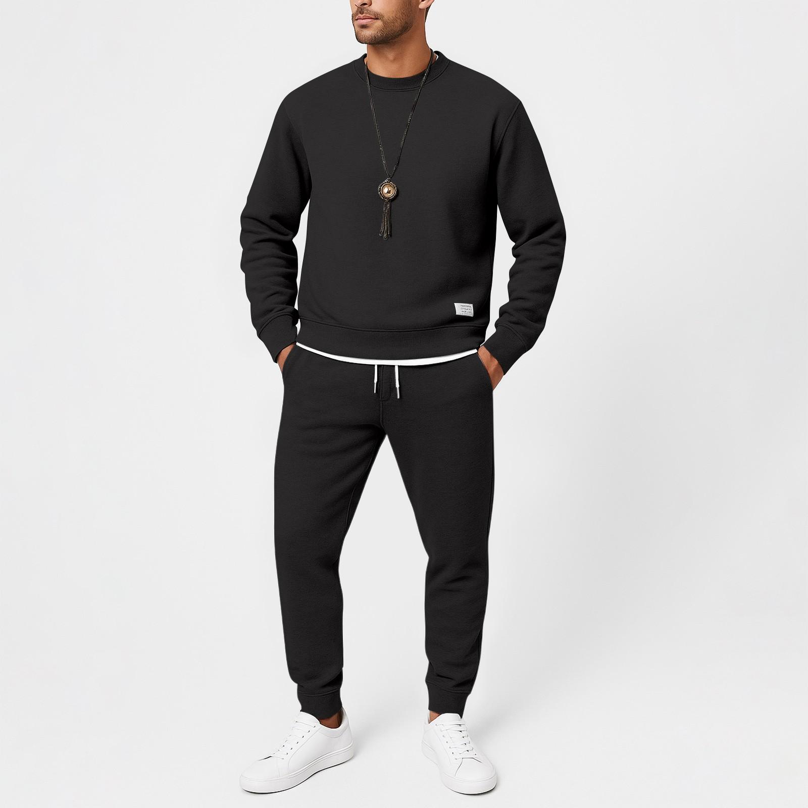 

Men s Spring Two Piece Fashion Sports And Leisure Set XL чорний