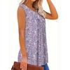 Summer Small Floral Print Round Neck Knit Sleeveless Vest Top Women