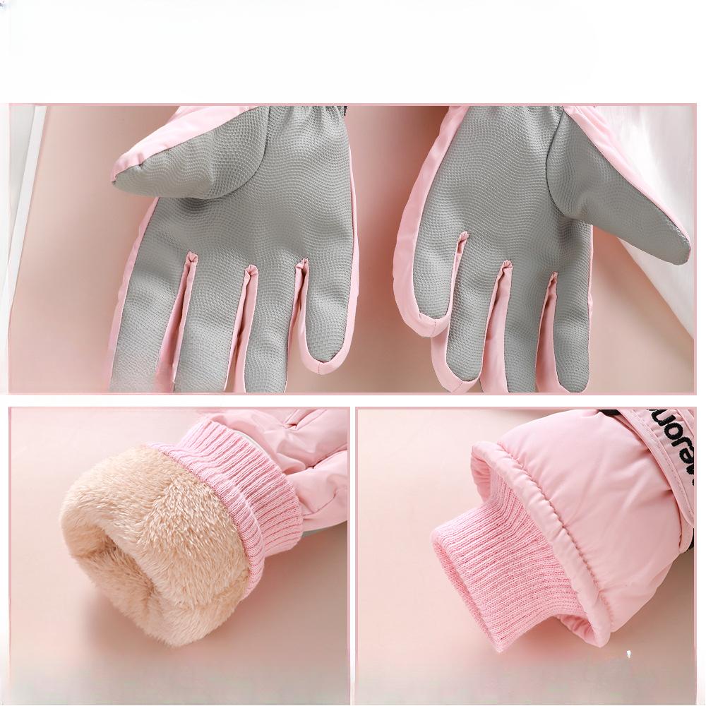 Winter Outdoor Women's Ski Gloves Waterproof Thickened Velvet Touch Screen Cycling Windproof Cold Warm Sports Gloves
