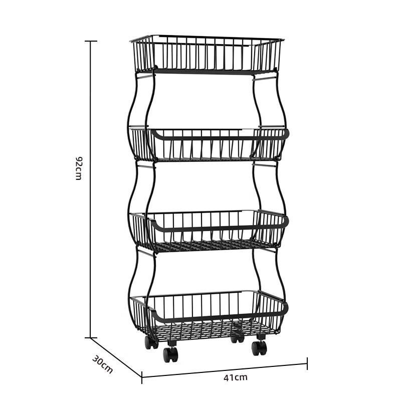 Guan Zhuo Jia 4-Tier Modular Kitchen Storage Cart