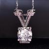 PT950 Platinum Bull Head Necklace with Zircon Inlay & Moissanite Pendant for Women