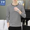 Men's Striped Round Neck Long Sleeve T-shirt