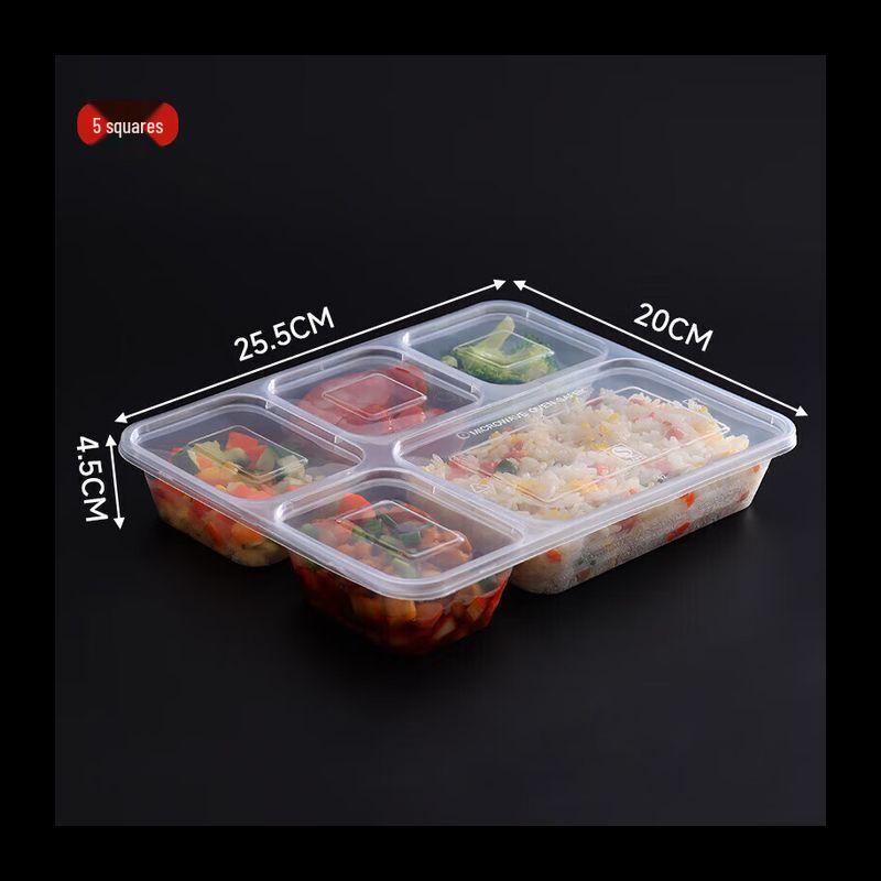 Disposable 5-Compartment Meal Prep Containers