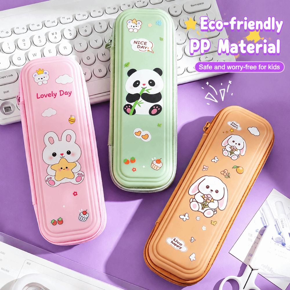 Multi-Layer Pencil Case Cartoon Print Stationery Box Kawaii Pen Bag  Students