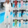 Autumn Women's Solid Color Hooded Sweatshirt Set