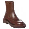 Ferragamo Oreste Leather Bootie Brown