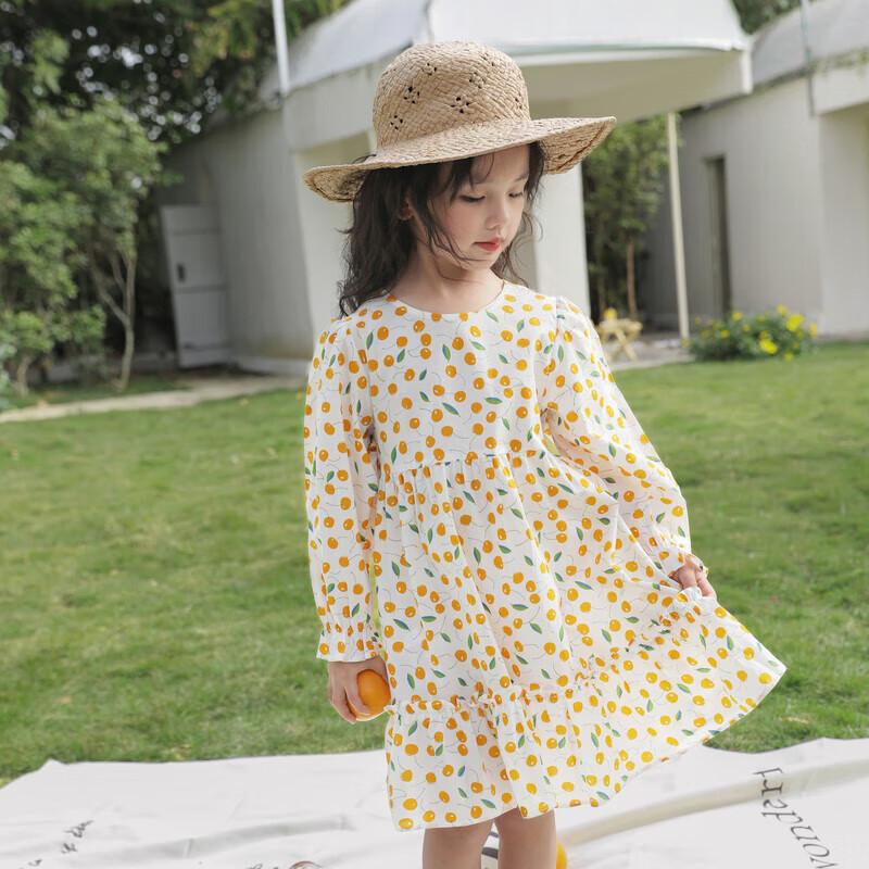 LUSON Girls  Long Sleeve Floral Dress 110