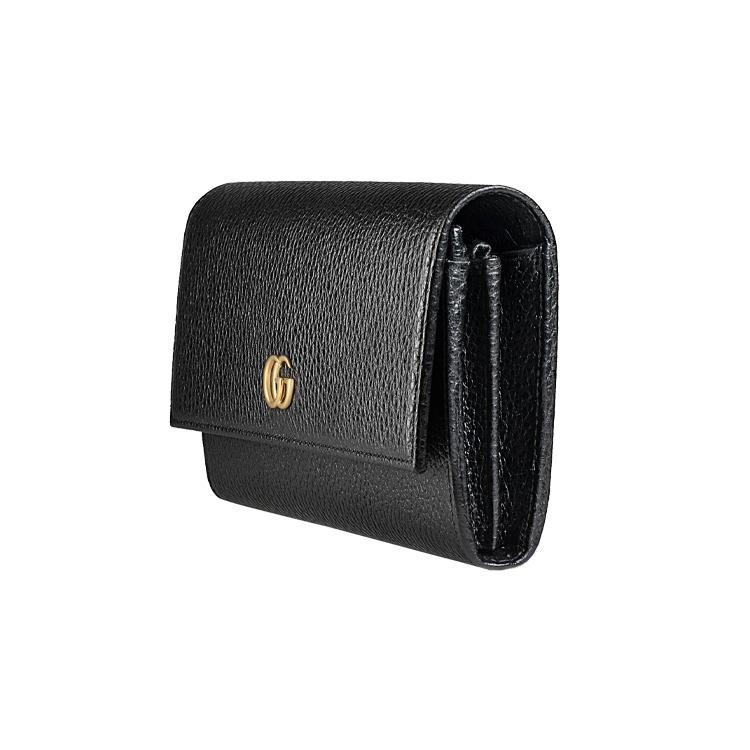 GUCCI Marmont Leather Wallet Regular Womens Black