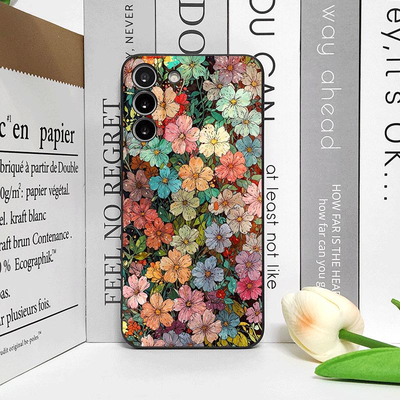Flowers Printing Beautiful Floral Fragments Silicone Phone Case for Samsung Galaxy S25 S24 S23 Ultra S22 Plus S21 FE Soft Cover