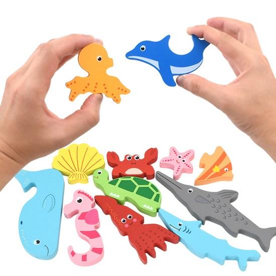 Oz Toy Balance Picture Match Domino Puzzle Sea + Transportation + Food Set, Korean Popular Puzzles