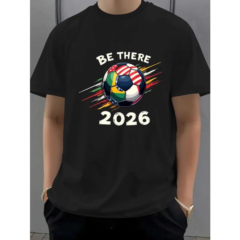 Modisches Herren Crew Neck Kurzarm 3D Fußball Farbdruck Fußball Kurzarm Crew Neck T-Shirt