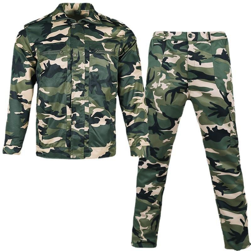 Mens Camo Tactical Uniform Set Quick-Dry Breathable Workwear Military Training Outdoor Hiking Camping