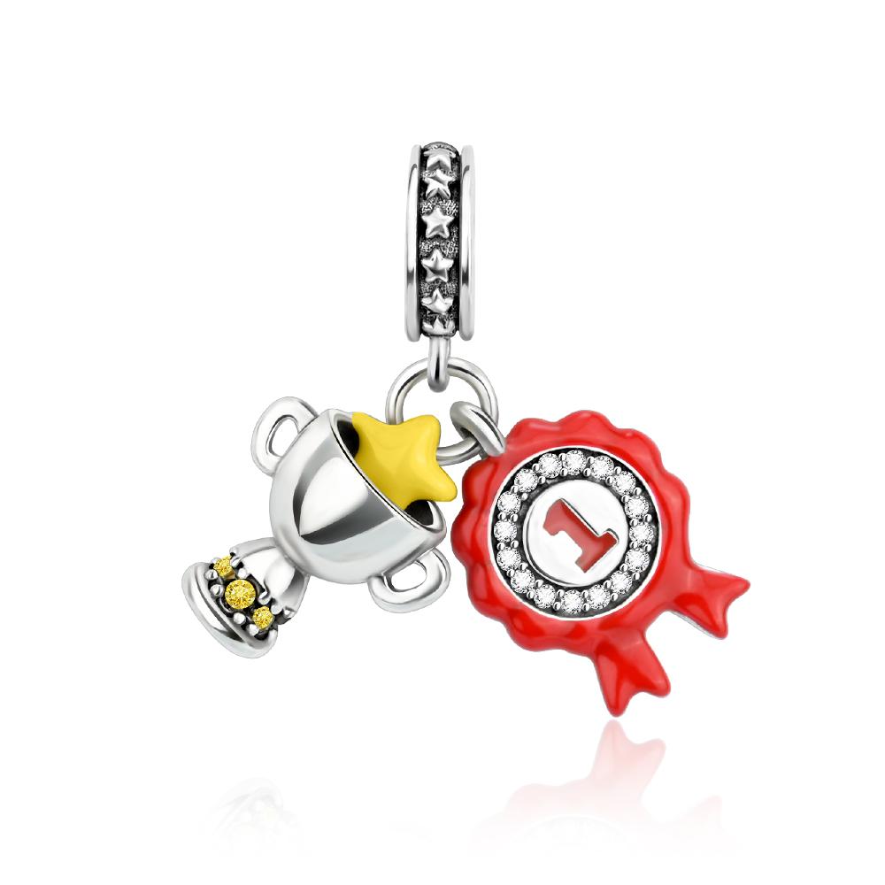 Copper Red Color Series Heart Shape Charms Beads Fit Original Bracelets Lucky Beads For Jewelry Making Diy