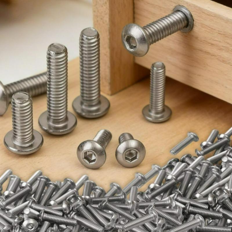 100/10x Inner Triangle Round Head Machine Tooth Screw Fastening Mechanical Thread Mushroom Head Screws Hexagon Socket Button