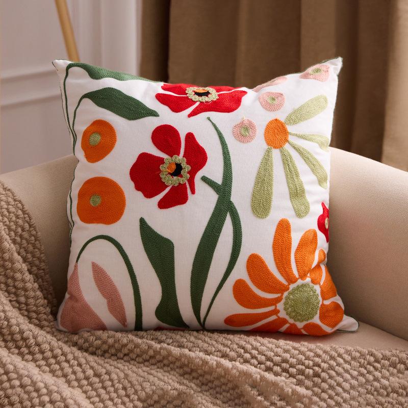 Embroidered Towel Cushion Pillow, Dropshipping, Ins-style Sofa Pillow, Home Bedside Cushion