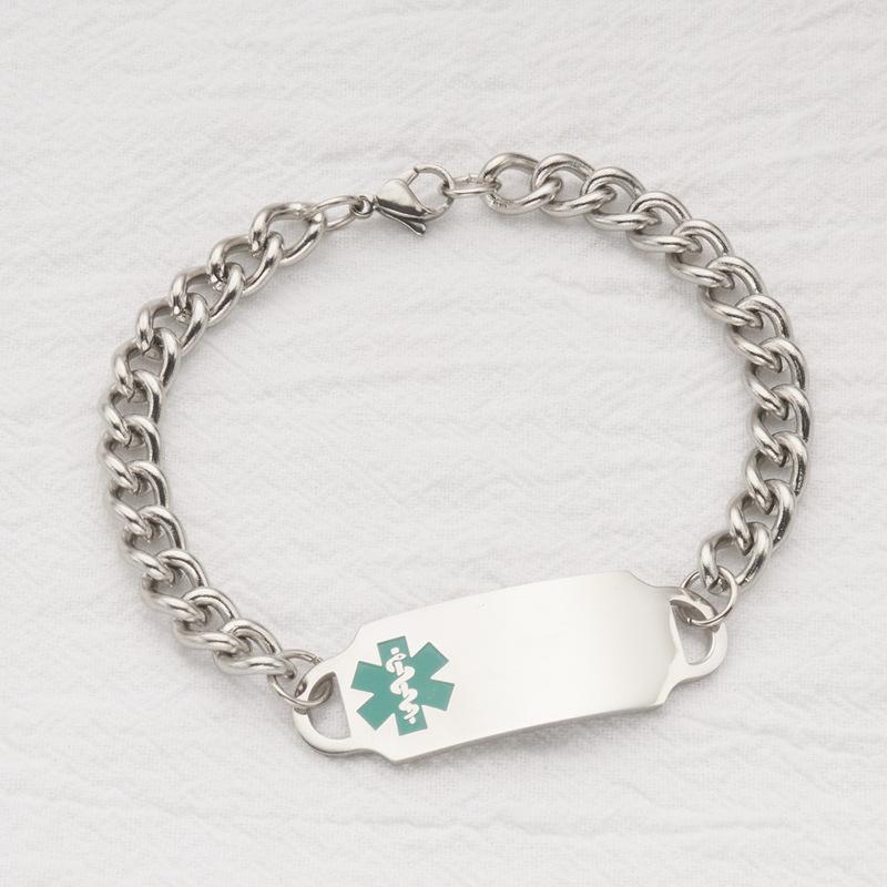 

Femme Chic Accessories - Stainless Steel Medical Emblem Bracelet зелёный