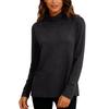 Long Sleeve Mock Neck Top for Women Basic Fitted Pullover Lightweight Solid Turtleneck Casual Tee Shirt