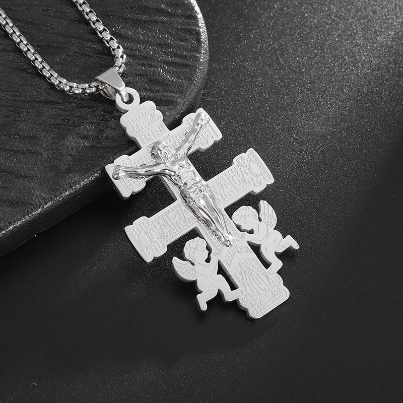 Męski Punkowy Najnowszy Krzyż Rycerz Świątynny Klasyczny Wisiorek Naszyjnik Męski Amulet Biżuteria