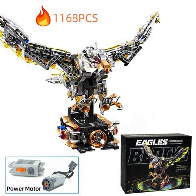 MOC Mechanical Eagle Building Blocks Set Animal World Model Kit Power Motor Technical Bricks Kids Christmas Birthday Gifts