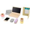 FISHER-PRICE Set De Télétravail En Bois, 9 Éléments Avec Ordinateur Portable Et Téléphone En Bois HXV11