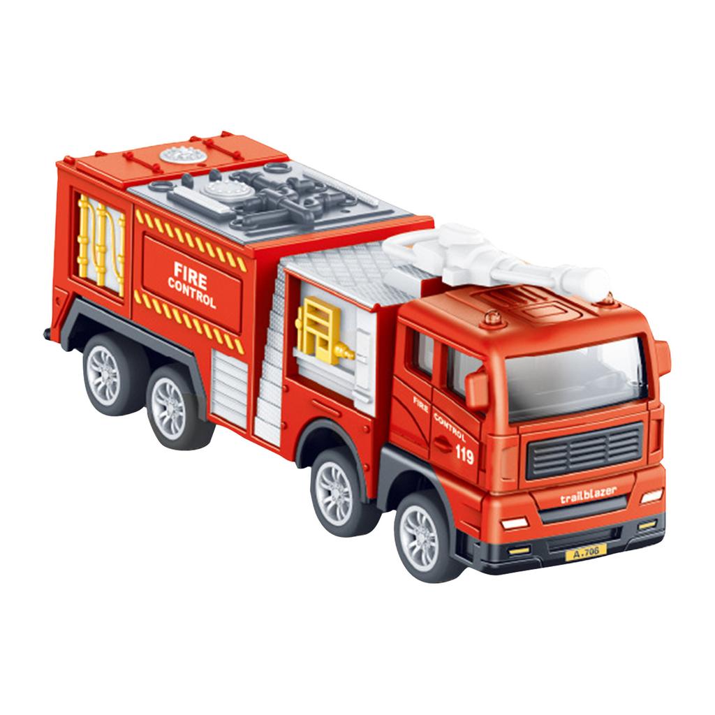 Vehicle Model Fire Truck Toy, Realistic Sirens And Buttons, Suitable For Boys And Girls, Suitable For Children Over 3 Years Old,