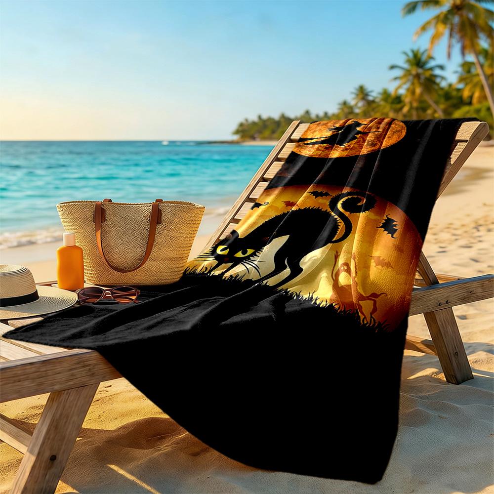 Halloween Beach Towel Super Soft & Absorbent Comfortable Lightweight Suitable for Swimming, Gym, Camping, Yoga Vacation