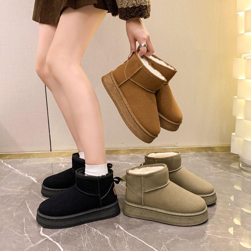 Fashion Versatile and Comfortable Thick-soled Snow Boots for Women 2025 Autumn and Winter New Warm Velvet Foot Non-slip Boots for Women